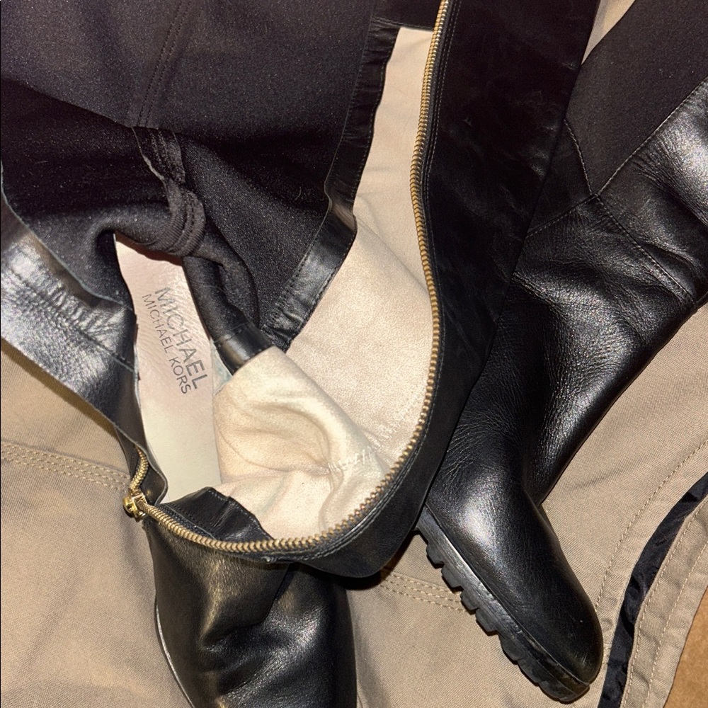 Michael Kors Black and Gold Wedge Boots - Picture 5 of 6